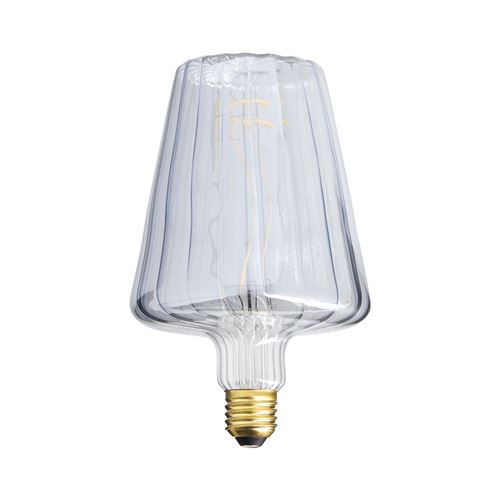 Ampoule Filament LED déco verre ciselé cône, culot E27, 300 Lumens, Blanc chaud