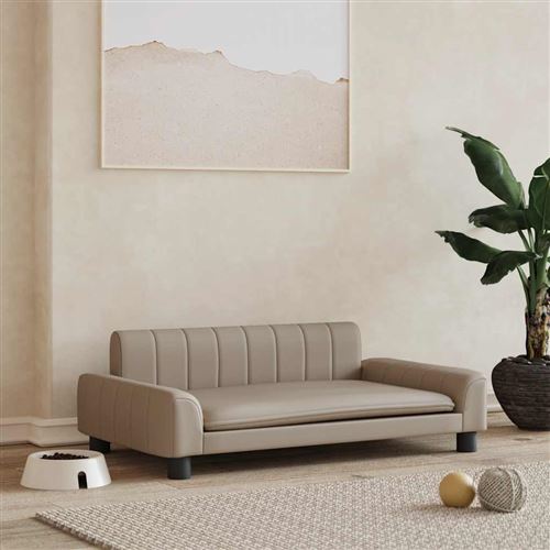 Meilleurs prix pour vidaXL Lit pour Chien, Canapé pour Animaux de Compagnie avec Cadre en Bois, Panier pour Chiots Maison Intérieur, Cappuccino 90x53x30 cm Similicuir
