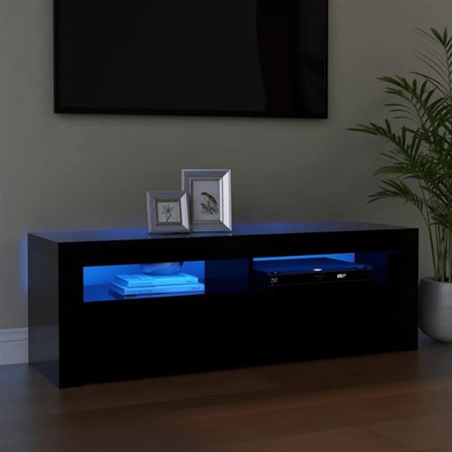 vidaXL Meuble TV avec lumières LED Noir 120x35x40 cm