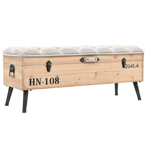 vidaXL Banc de rangement Bois massif et MDF 120 x 40 x 50 cm