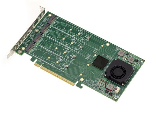 Non Communiqué Nc Kalea-Informatique Carte Contrôleur Pcie 3.0 16X Pour 4 Ssd M2 Nvme M Key Avec Chipset Plx Pex 8747