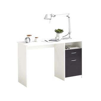 bureau jackson - décor blanc p/noir - l123 x h76,5 x p50 cm - fabriqué en allemagne - 1