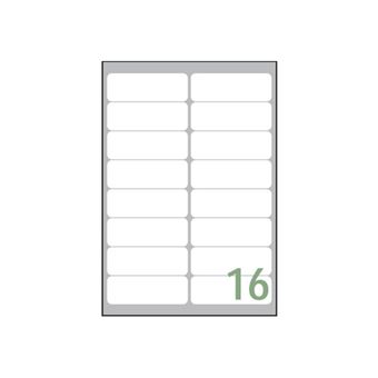Étiquettes Adhésives Tico PG4 - 36x22 Mm - Blanc Brillant - 100 Feuilles (5500 étiquettes) - Pour Imprimante Laser/couleur