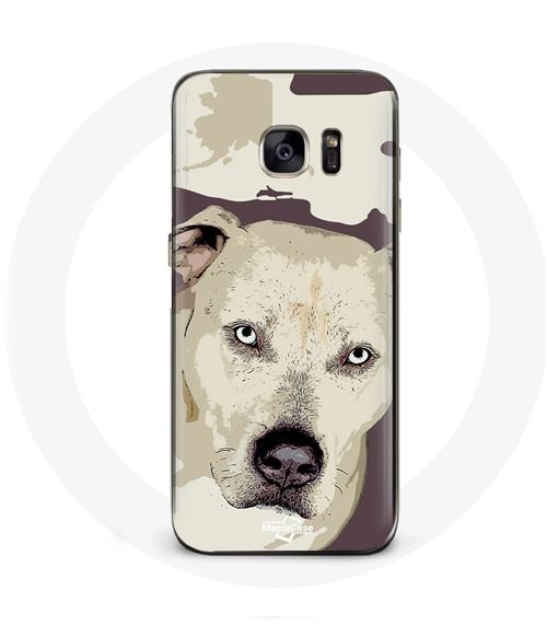 Coque pour Samsung Galaxy S6 Chien de Pitbull Blanc Maniacase
