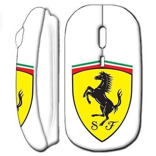 Souris Sans Fil Ferrari Logo Blanc Maniacase