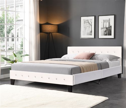 Lit adulte simple 90x190 avec sommier + tête de lit led gris - pvc simili facile d'entretien LIT ANGEL GRIS Lit adulte simple 90x190 avec sommier + tête de lit led gris - pvc simili facile d'entretien LIT ANGEL GRIS