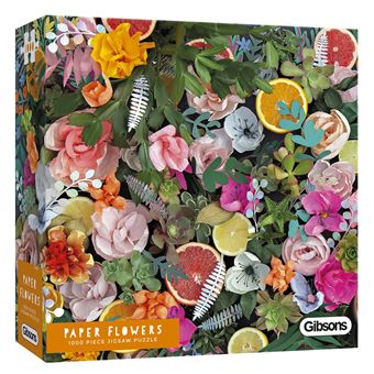 Puzzle carton 1000 pièces PAPER FLOWERS GIBSONS Multicolore - 1