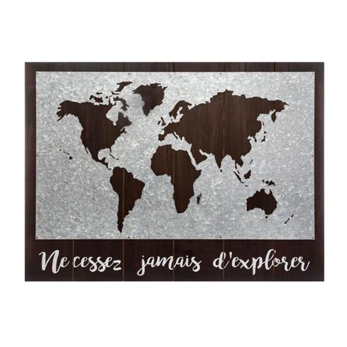 Non Communiqué Naturel Atmosphera Créateur D'intérieur - Décoration Murale "Map Monde" 78Cm