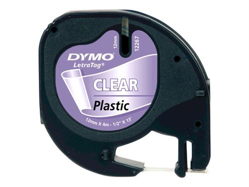 Unistar Ruban compatible pour Dymo LetraTag Ruban Plastique 12mm x