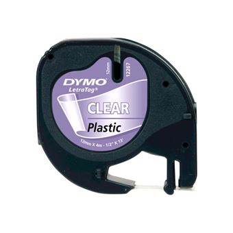 Ruban d'étiquettes en plastique compatible avec DYMO LetraTag, 12mm, 91200,  pièce de rechange Dymo Vopewriter LT100H 100T, imprimante arina pour  machine à étiquettes - AliExpress