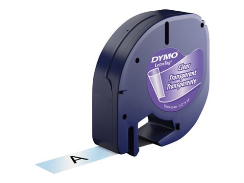 5PK Compatible Dymo LetraTag Recharge 16952 12267 Noir Sur Bande D' étiquettes En Plastique Transparent De 12 Mm LT-100H LT-110T QX50 1/2 -  Temu Belgium