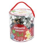 Seau de 18 emporte-pièces en inox Noël