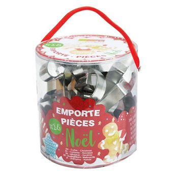 Seau de 18 emporte-pièces en inox Noël