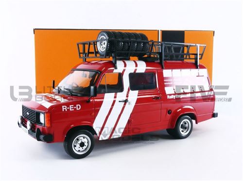 Voiture Miniature de Collection IXO 1-18 - FORD Transit MKII - Rallye Engineering Development 1985 - Red / White - 18RMC072XE