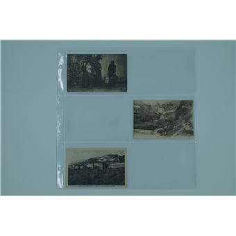 Feuille transparente à 5 poches pour cartes postales anciennes ou documents  format 95 x 143 mm, avec intercalaire noire