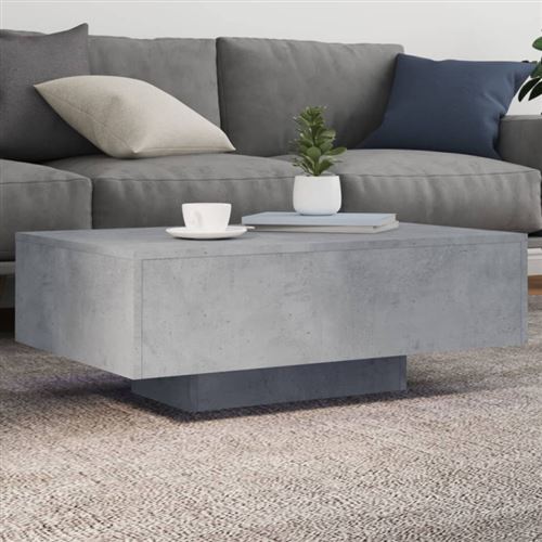Vidaxl Gris Table Basse Avec Lumières Led Béton 85X55x31 Cm - Image 2