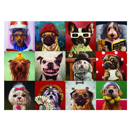 Puzzle Eurographics - Lucia Heffernan : Chiens drôles, 1000 pièces