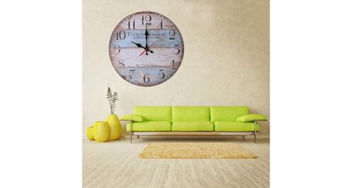 Horloge murale en bois antique silencieuse de style vintage sans tic-tac pour le bureau de la cuisine à domicile - multicolore