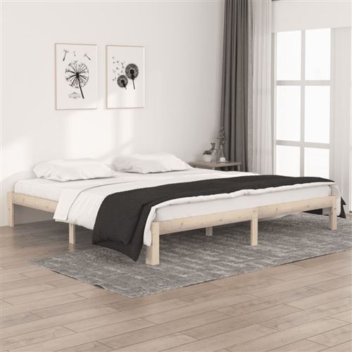 vidaXL Cadre de lit sans matelas bois massif de pin 200x200 cm810385