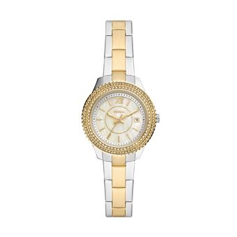 Montre Stella de Fossil à trois aiguilles avec date en acier inoxydable, bicolore, pour femme, ES5138 - 1