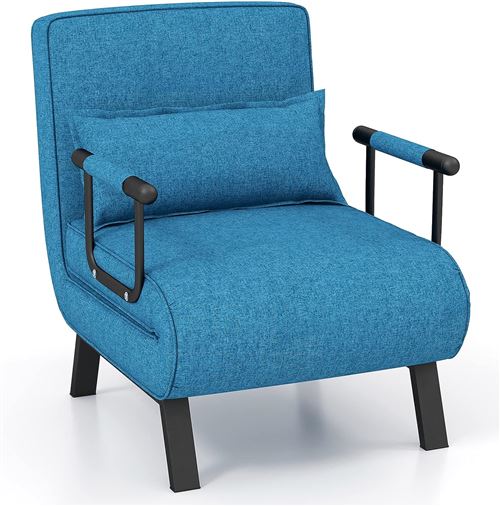 Non Communiqué Bleu Giantex Fauteuil Convertible 1 Place 79 X 65 X 79 Cm