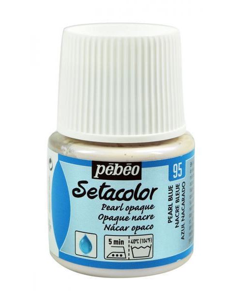 Peinture textile setacolor opaque effet nacr&eacute; - bleu - 45 ml #0
