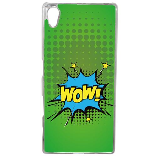 Coque Wow Fond Vert Compatible Sony Xperia Z5 Transparent