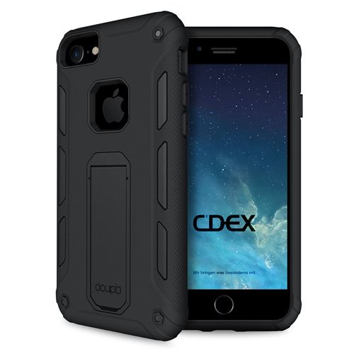 doupi Ultra Kickstand Coque pour iPhone 8 / 7 (4,7 pouces) avec Support intégré couvercle ouvrable Couverture protection, noir