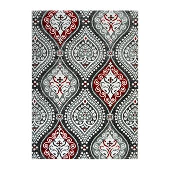Bahia Tapis De Salon 160x230 Cm Noir Rouge Et Gris Achat
