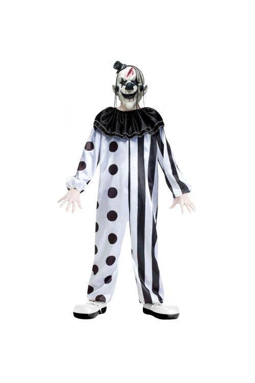 Costume De Clown Tueur Enfant - Noir / Blanc - L (164 cm)