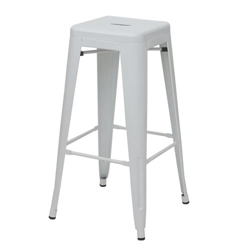 Tabouret de bar MENDLER HWC-A73 blanc