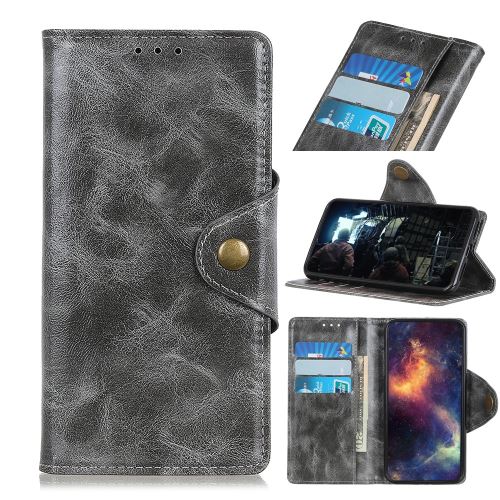 Etui en PU avec support gris pour votre OnePlus 7