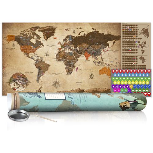 Carte à gratter - Carte vintage - poster (version anglaise) -