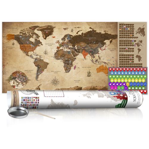 Carte à gratter - Carte vintage - poster (version anglaise) -