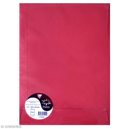Enveloppe Pollen 229 x 324 - 120 g - Rouge groseille - 5 pcs
