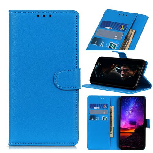 Etui en PU litchi texture magnétique bleu pour votre Apple iPhone 12 5.4 pouces