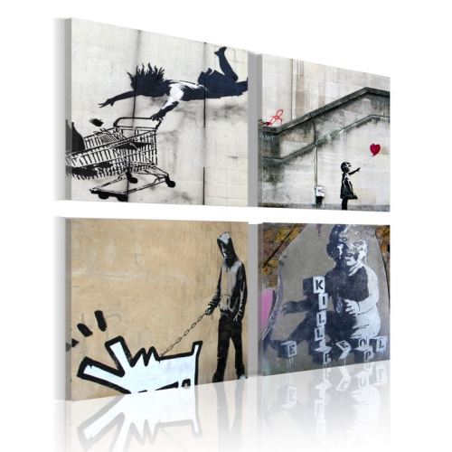 Tableau - Banksy - quatre idées créatives .Taille : 60x60