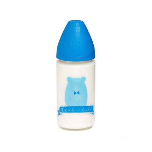 suavinex biberon verre 240ml ours - bleu foncé