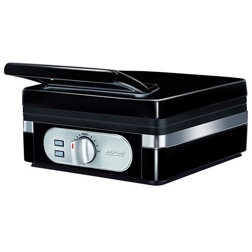 MPM MGO-24 Gaufrier professionnel pour 2 gaufres belges épaisses, plaques antiadhésives 1400W Negro