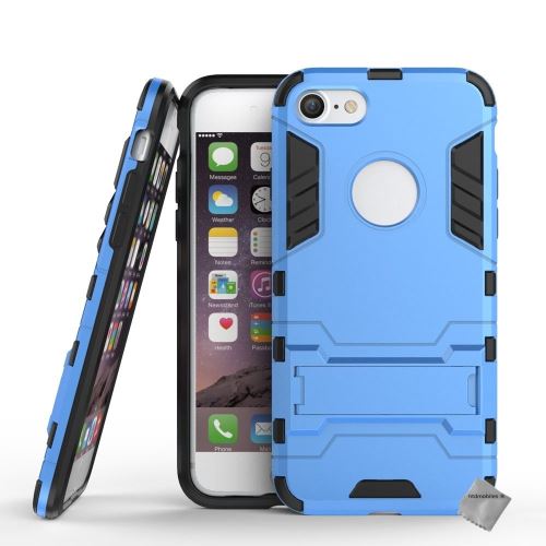 Coque rigide anti choc pour Apple iPhone SE (2020) avec film ecran - BLEU CLAIR
