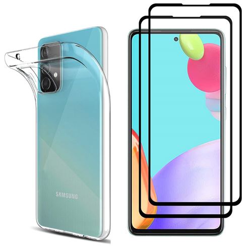 Coque pour Samsung A52 et 2 Verres Trempé - Protection Silicone Souple Film Vitre Protection Ecran Phonillico®
