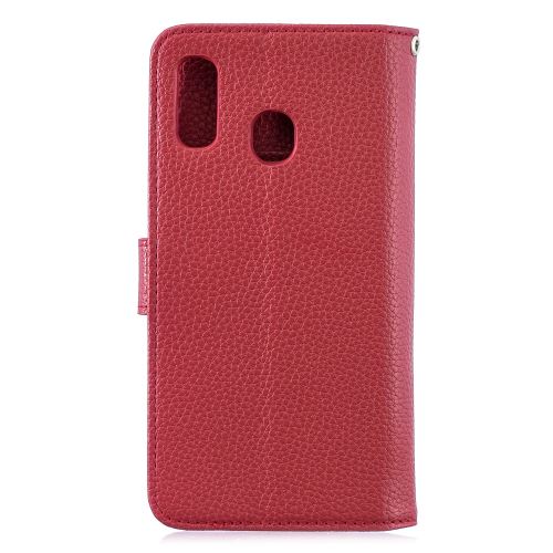 Etui en PU rouge avec support pour votre Samsung Galaxy A30