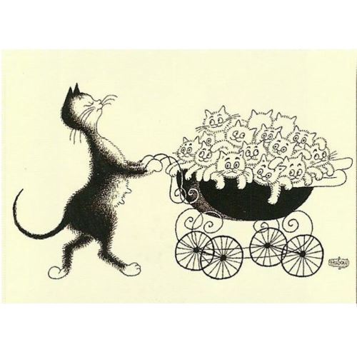 Plaque métal Les Chats de Dubout Poussette