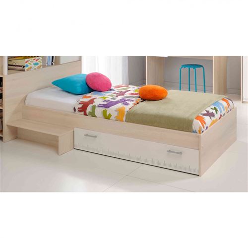 Lit Enfant en Bois Blanc et Acacia LT1007 90x190