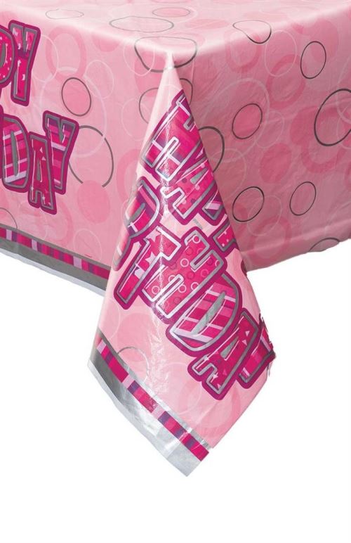 Unique nappe de table rose joyeux anniversaire