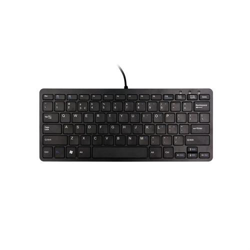 R-Go Tools R-Go Clavier Compact, QWERTY (US), noir, filaire