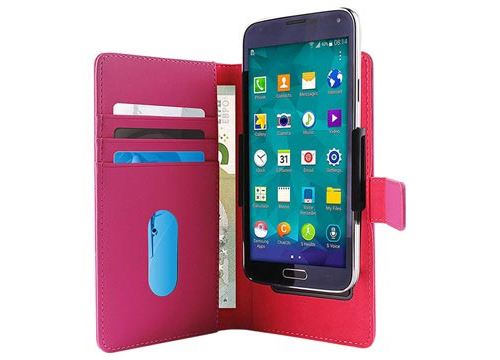 PURO Smart Wallet - Flip cover voor mobiele telefoon - ecoleer - roze
