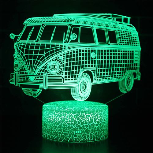 Stack Lampe 3D Tactile Veilleuses Enfant 7 Couleurs Avec Telecommande - Voiture #100 - Image 2