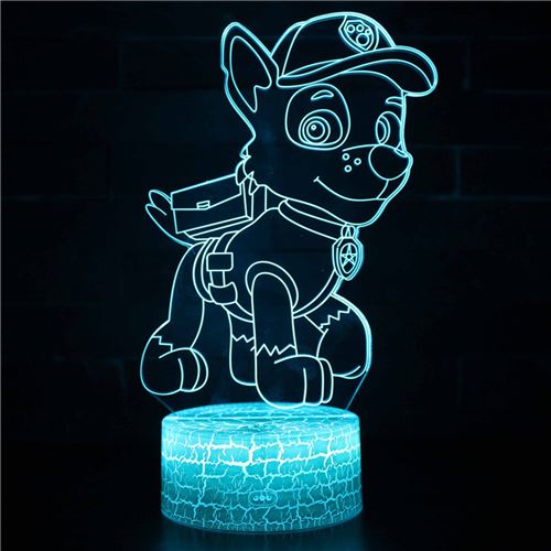 Lampe 3D Tactile Veilleuses Enfant 7 Couleurs avec Telecommande - PAW Patrol #616
