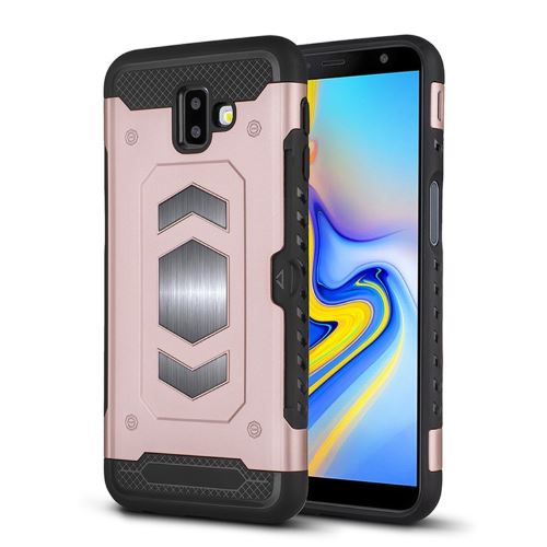 Coque en TPU combo avec porte-cartes or rose pour votre Samsung Galaxy J6 Plus